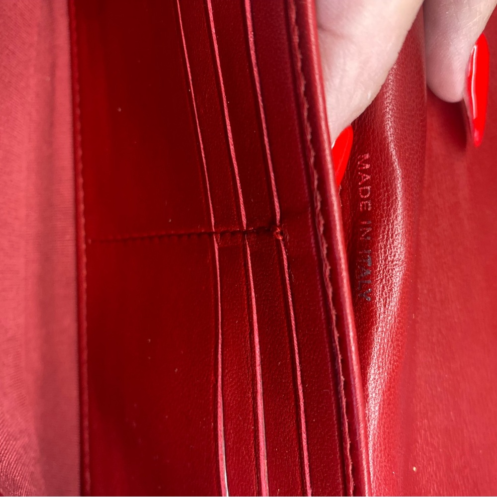 Chanel Quilted Red Wallet with Silver Logo - Picture 14 of 15